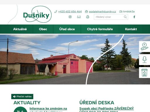 oficiální stránky obce dušníky