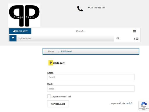 přihlášení do online prodej autodílů 