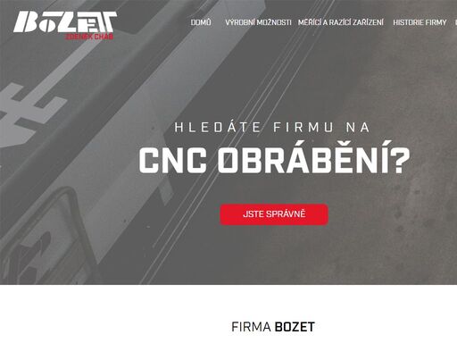 naše firma vyrábí přesné dílce na cnc obráběcích strojích. stroje pracují v přesnostech cca 0,001 mm, s opakovatelností pak do 0,005 mm. k dispozici máme celkem 8 strojů. pracujeme s přesnými měřidly a drsnoměry, čímž je zaručena vysoká kvalita výrobků.