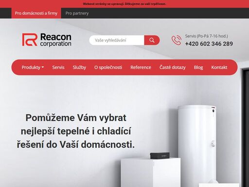 v reacon najdete řešení pro vytápění vašeho domova. nabízíme širokou škálu produktů a zajišťujeme kompletní instalací a servis.