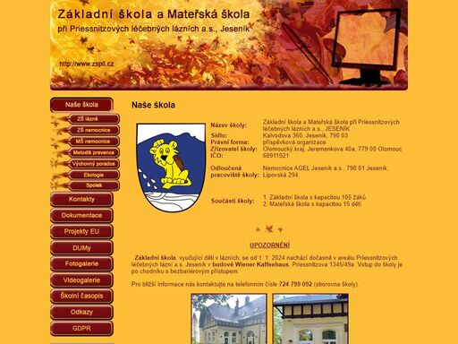 základní a mateřská škola při priessnitzových lázních a.s., jeseník