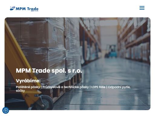 mpm trade. potištěné pásky, průmyslové a technické pásky, ldpe fólie, odpadní pytle, sáčky.
