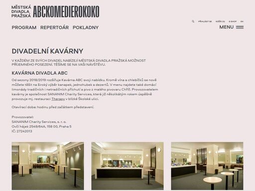 oficiální stránky městských divadel pražských, divadel rokoko, abc a komedie.