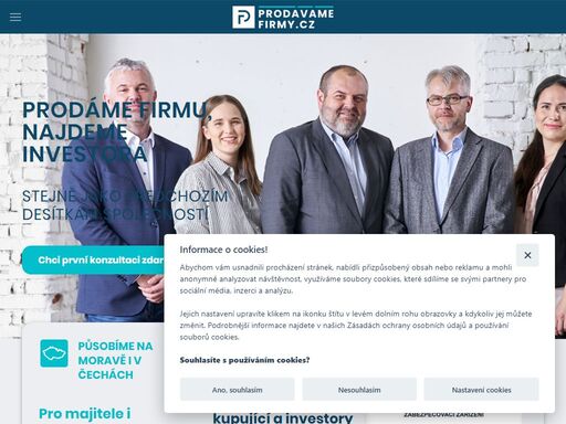prodáme vaši firmu, najdeme vhodného investora, zajistíme nejlepší nabídku! díky našemu know-how a také online databázi s více než 600 investory!