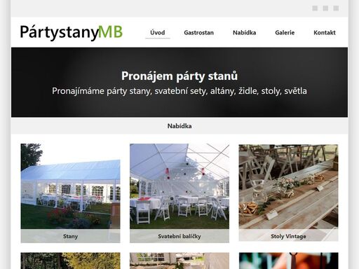 pronájem párty stanů, svatebních setů, altánů, židlí, stolů, světel a dalšího vybavení