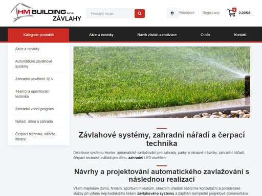 distribuce systému hunter, automatické zavlažování pro zahrady, parky a okrasné trávníky, zahradní nářadí, čerpací technika, nářadí pro dílnu, zahradní led osvětlení