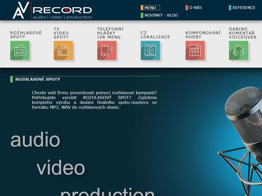 audio-video produkční studio av record. komplexní služby v oblasti obrazu a zvuku. profesionalita, rychlost, kvalita.
