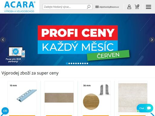 podlahové lišty, obkladové lišty, specialista na všechny lišty a stavební profily acara.cz. v nabídce také plovoucí podlahy, vinylové podlahy, obklady a dlažby, velkoformáty, tmely, lepidla a ostatní stavební chemie pro podlaháře a obkladače.