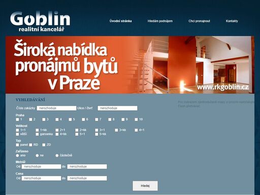 goblin reality - realitní kancelář specializující se na pronájmy nemovitostí v praze.