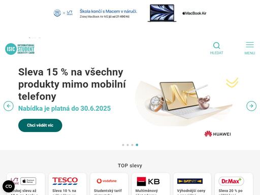 vydáváme isic - mezinárodní průkaz pro studenty, itic pro učitele a alive. slevy na nákupy, dopravu, kulturu, zábavu, sport i vzdělání