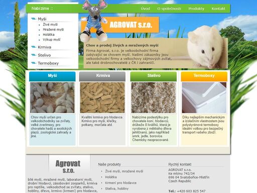 myší farma agrovat s.r.o. - velkochov myší. chovatel myší na zkrmení