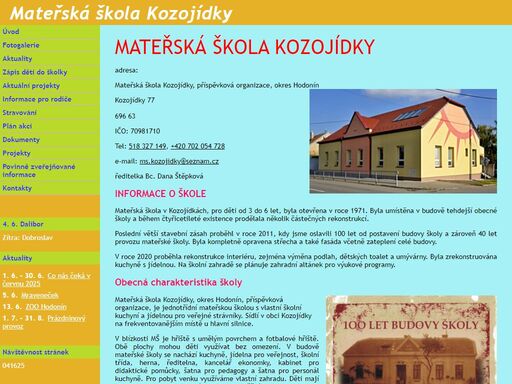 mateřská škola kozojídky, příspěvková organizace, okres hodonín