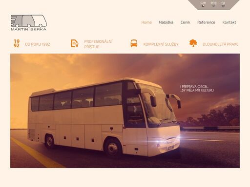 autobusová doprava, zájezdová doprava, doprava minibusem, přeprava osob a další služby zajišťuje společnost autobusová doprava martin berka - praha.