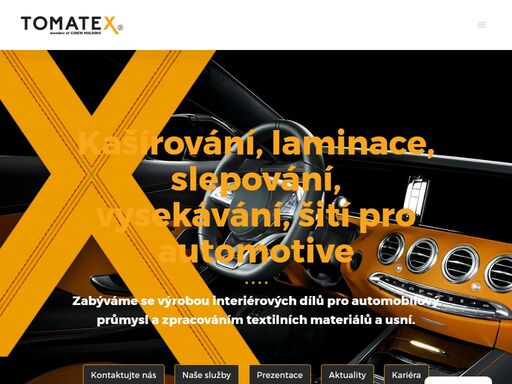 tomatex otrokovice -100 let zkušeností s výrobou a zpracováním textilních materiálů a usní interiérových dílů pro automobilový průmysl.