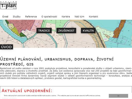 projektové, konzultační a poradenské služby v oblasti urbanismu, územního plánování, dopravy, životního prostředí a gis.
