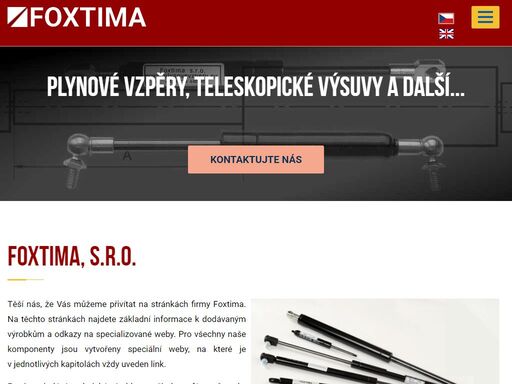 dodáváme plynové vzpěry, teleskopické výsuvy, speciální oceli a highspeed kamery