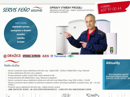 záruční a pozáruční servis elektrických ohřívačů vody dražice, tatramat, stiebel eltron, aeg, clage, brno