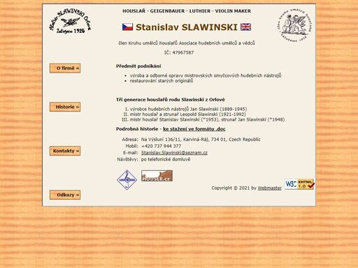 houslařský ateliér stanislav slawinski, orlová - karviná