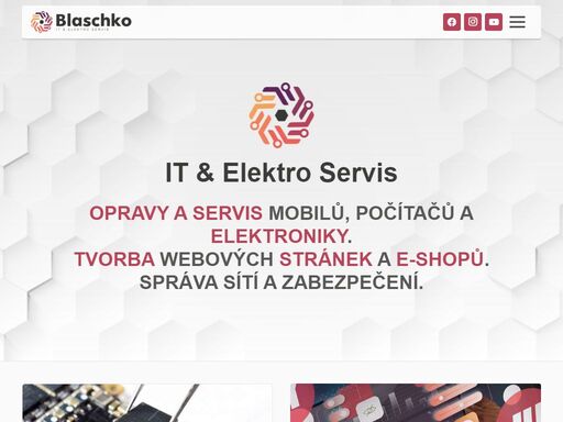 oprava a servis mobilů, počítačů a elektroniky. grafické práce, tvorba webových stránek a e-shopů a správa sítí. jsme it & elektro servis