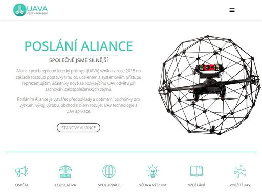posláním aliance je vytvářet předpoklady a optimální podmínky pro výzkum, vývoj, výrobu, obchod s cílem rozvíjet uav technologie a uav aplikace.