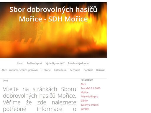 sbor dobrovolných hasičů mořice - sdh mořice, okres prostějov - požární sport, zásahy, technika, útok.