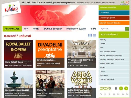 kulturní akce medk, akce medk kulturní akce - městský dům kultury karviná