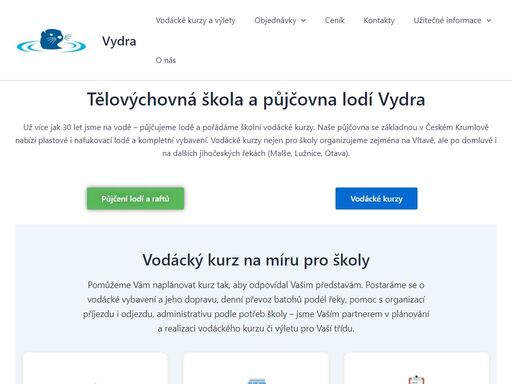 tělovýchovná škola a půjčovna lodí