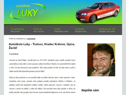 autoškola luky, kterou vede karel štajer. trutnov, hradec králové, žacléř, úpice a okolí.