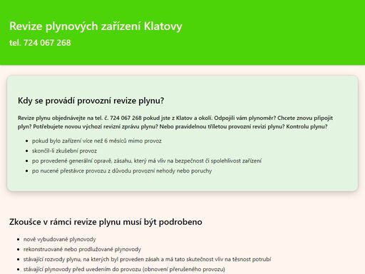 revize plynu klatovy | radek farny