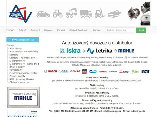 autorizovaný dovozce a distributor iskra - mahle