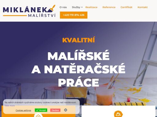 potřebujete vymalovat nebo provést nátěry?? spolehněte se na naši firmu malířství miklánek, která nabízí precizní a cenově dostupné služby. vymalujeme váš byt, dům nebo kancelář a zajistíme nátěry fasád, střech i kovových konstrukcí.