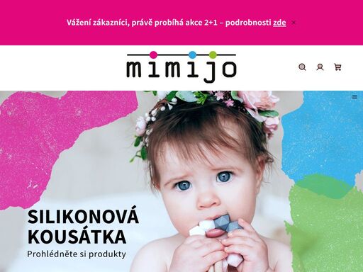 pořiďte svým nejmenším kvalitní a v česku vyráběná silikonová kousátka, kojící korále a mnoho dalšího od značky mimijo.