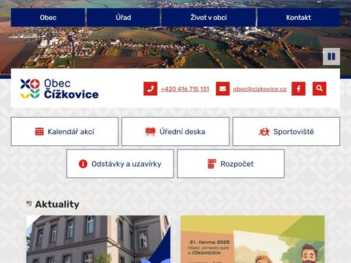 oficiální stránky obce čížkovice