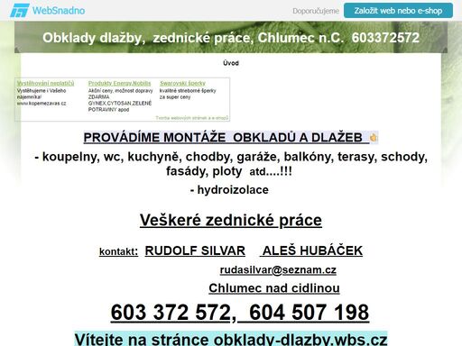 obklady dlažby a zednické práce