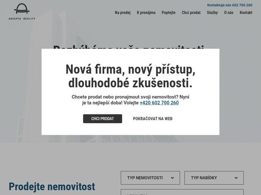 realitní společnost akcepta reality si klade za cíl efektivní řízení prodeje a koupě nemovitostí tak, aby naši zákazníci měli zajištěný veškerý právní a administrativní servis, spojený s procesem převodu nemovitostí. prvořadým zájmem společnosti je úspěšné završení převodu, či pronájmu nemovitostí.
