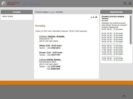 webové stránky mudr. pavla gerycha, gynekologa ordinujícího ústí nad labem. naleznete zde všechny potřebné informace