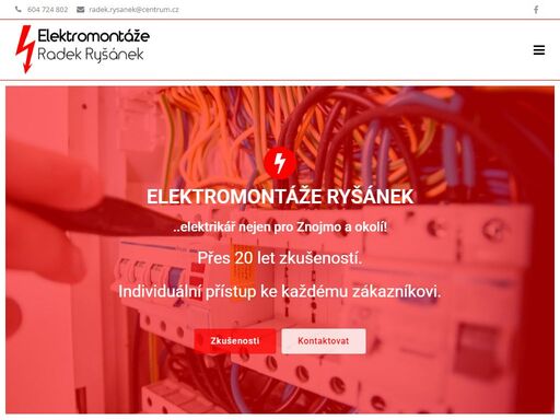 ? potřebujete elektrikáře? neváhejte mě kontaktovat! provádím veškeré elektroinstalační práce nejen ve znojmě a okolí!