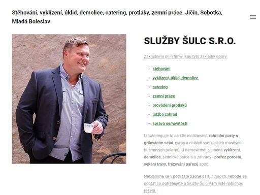 stěhování, vyklízení, úklid, demolice, catering, protlaky, zemní práce. jičín, sobotka, mladá boleslav