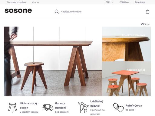 zlínská kvalita z česka. navrhujeme
a vyrábíme s ohledem na maximální vizuální výsledek, efektivitu práce
a minimalizaci odpadu. sosone - nábytek, navržený pro budoucnost.