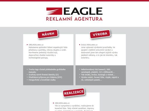 eagle – reklamní agentura hradec králové. návrh – výroba – realizace