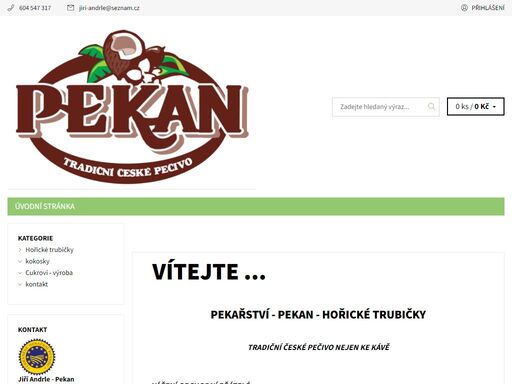 vítejte .... pekařství - pekan - hořické trubičky

tradiční české pečivo nejen ke kávě
 
vážení obchodní přátelé,
firma se zabývá především výrobou plněných hořických trubiček (trubičky polomáčené

trubičky kakaové, trubičky nugátoarašídové, trubičky kokosové-polomáčené)
jedná se o oplatkový výrobek s…