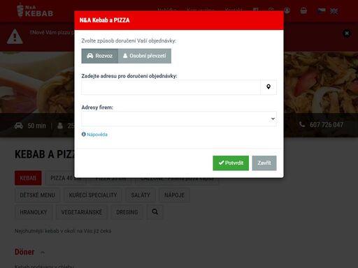 n&a kebab a pizza | objednej online - jídlo365.cz