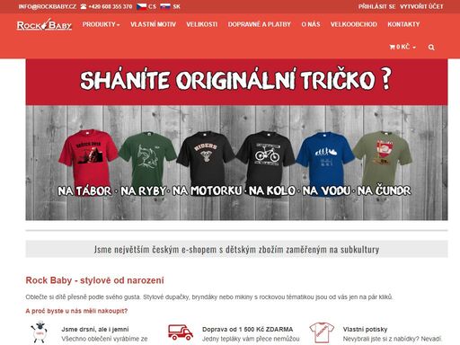 hledáte stylové dětské nebo rockové oblečení pro miminka a děti dle vašeho gusta? u nás jste na správném místě, široký výběr oblečení a motivů. podívejte se!