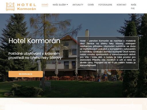 hotel – penzion komorán se nachází v malebné obci zlenice na břehu řeky sázavy, obklopen nádhernou přírodou.