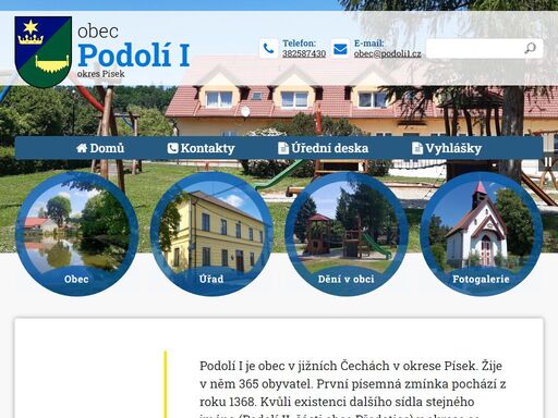 oficiální webové stránky obce podolí 1