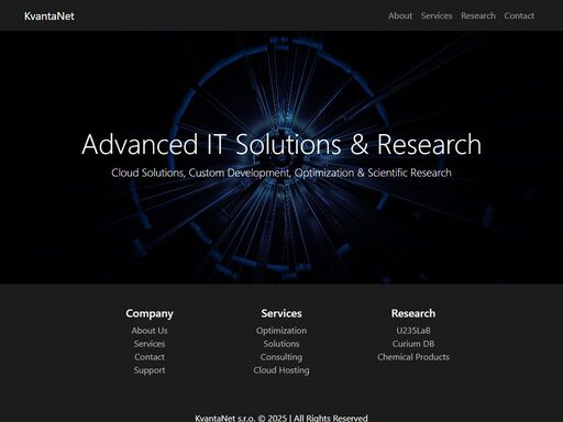 kvantanet - advanced it solutions & research, specializing in cloud solutions, custom development, optimization, and scientific research.