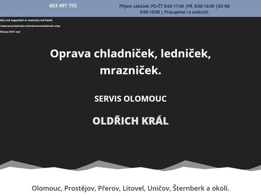 oprava, servis,  chladniček, ledniček a mrazniček  -  olomouc, prostějov, přerov, litovel, uničov, šternberk