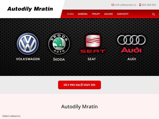 náhradní díly škoda, audi, seat, volkswagen praha východ, západ, středočeský kraj