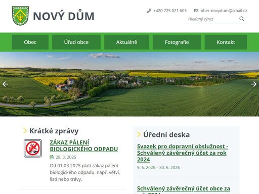 oficiální stránky obce nový dům