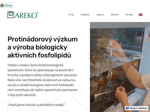 areko je soukromá biotechnologická firma s hlavním sídlem v praze a výzkumným střediskem a výrobnou v benátkách na jizerou.